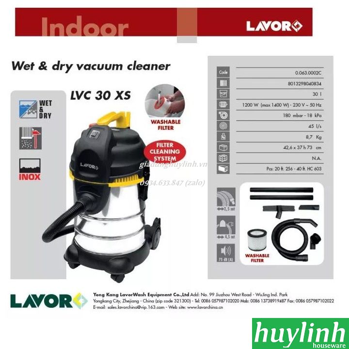 Máy hút bụi Lavor LVC 30 XS - 30 lít 3