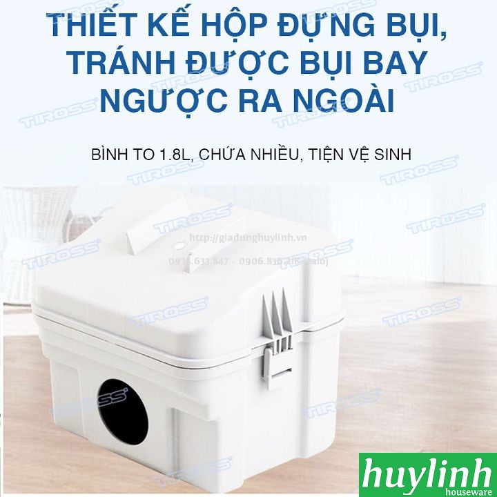 Máy hút bụi Tiross TS9304 - 1.8 lít - 1600W - Malaysia 5