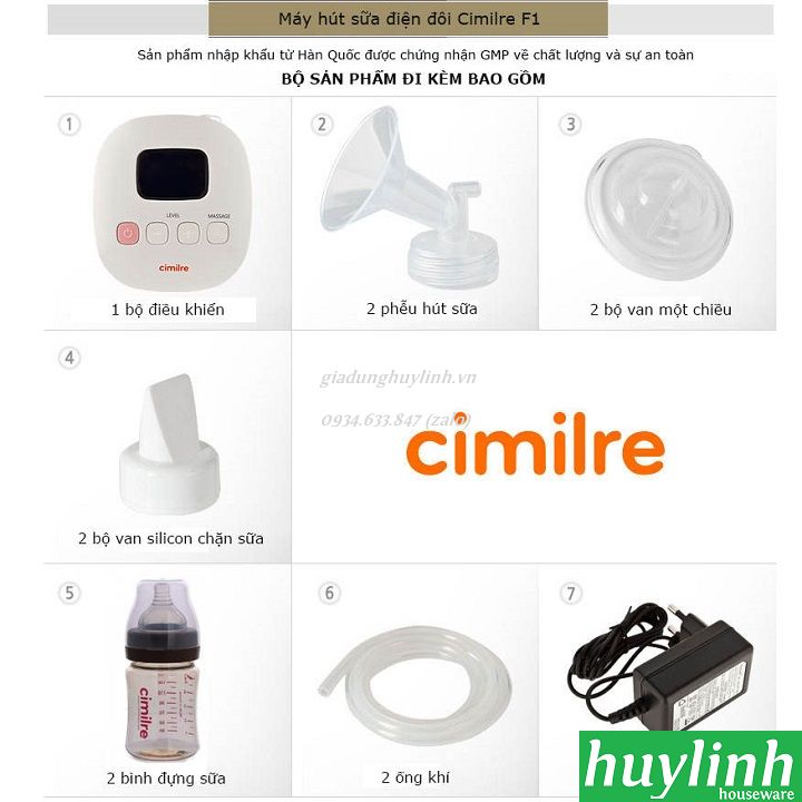 Máy hút sữa điện đôi Cimilre F1 - Hàn Quốc 3