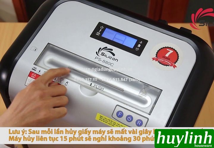 Máy hủy tài liệu Silicon PS-880C - 17 tờ/lần - 26 lít 3