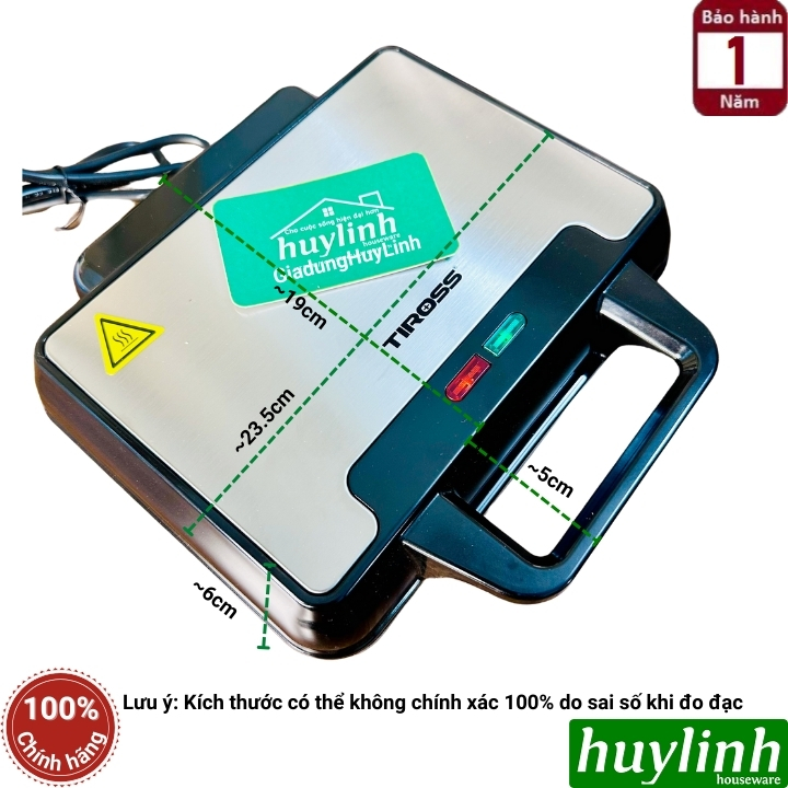 Máy làm bánh Waffle Tiross TS1385 - Khuôn đôi - 1000W 2