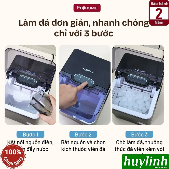Máy làm đá viên gia đình Fujihome IM1218 2