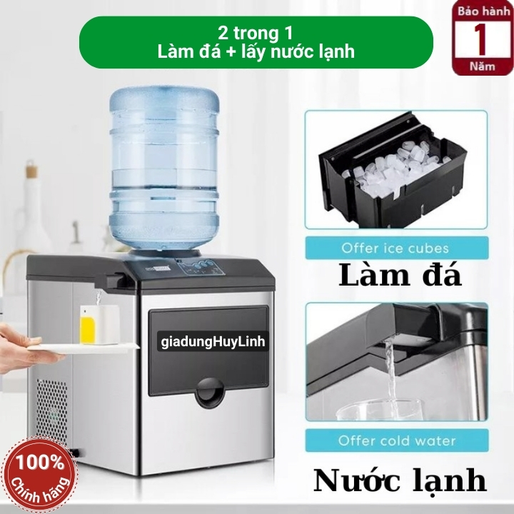 Máy làm đá viên dùng bình úp ngược GourmetMAXX - 25kg/ngày - 3 size đá 2