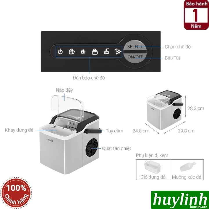 Máy làm đá viên Hafele HS-IM120X 2
