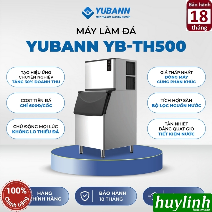 Máy làm đá viên Yubann YB-TH500 - công suất 250kg/ngày - 198 viên/lần