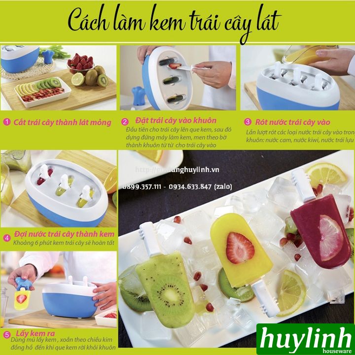 Máy làm kem que gia đình Kahchan KEM2173 - Không dùng điện 8