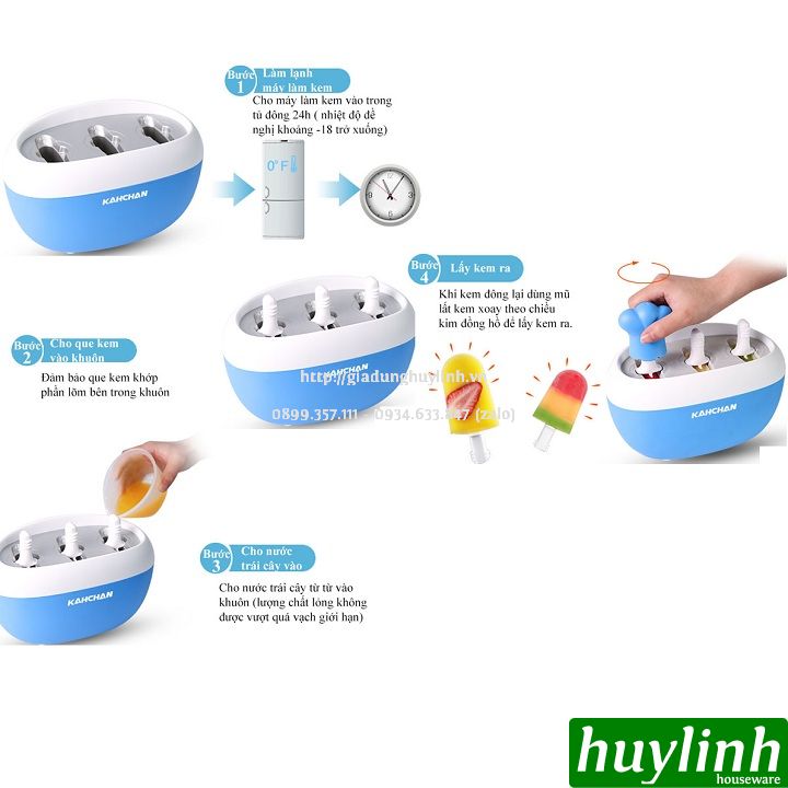 Máy làm kem que gia đình Kahchan KEM2173 - Không dùng điện 2