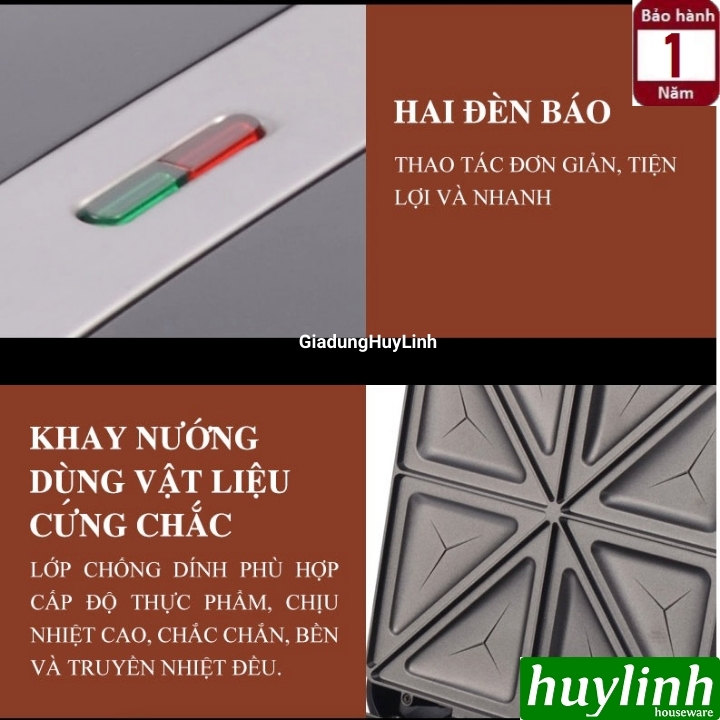 Máy làm – nướng bánh sandwich Tiross TS9670 2