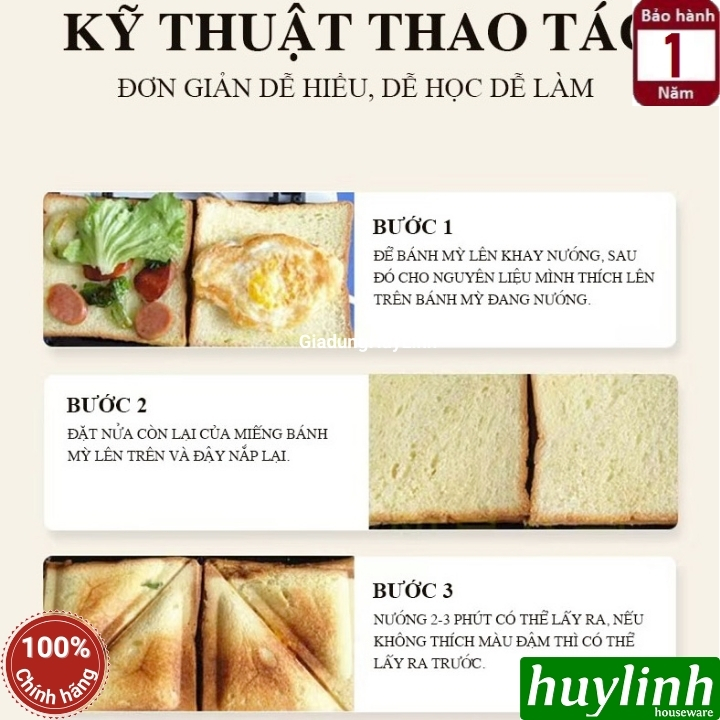 Máy làm – nướng bánh sandwich Tiross TS9670 3