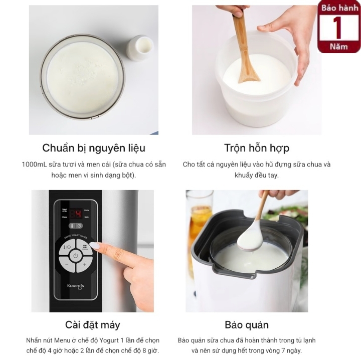 Máy làm sữa chua phô mai dưa muối Kuvings KGY-881CB - 9 trong 1 - Sản xuất tại Hàn Quốc 6