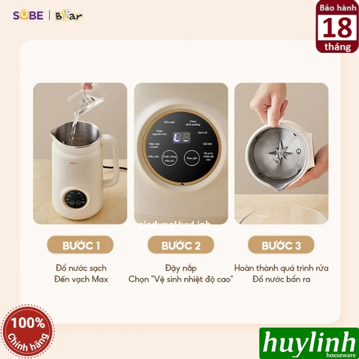 Máy làm sữa hạt mini Bear SB-SH09Q 6