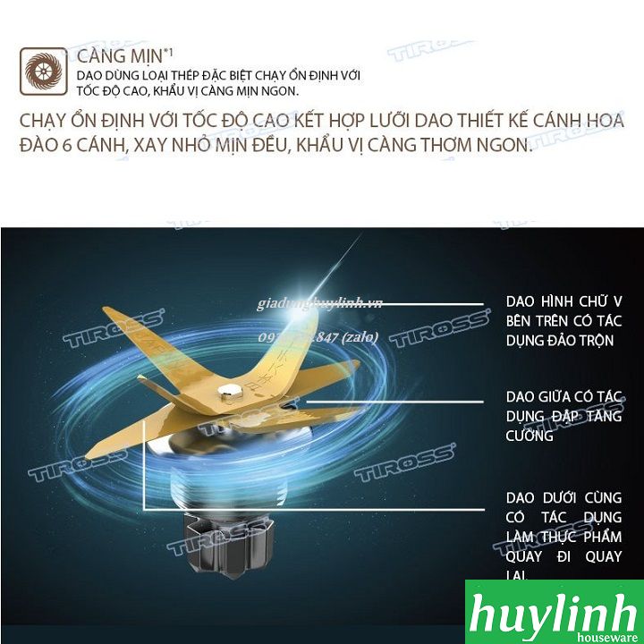 Máy làm sữa hạt đa năng Tiross TS9821 - Tặng kèm Tiross TS1366 2