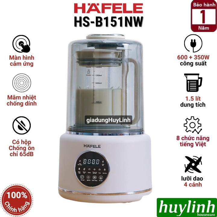 Máy xay nấu sữa hạt Hafele HS-B151NW – 535.43.485