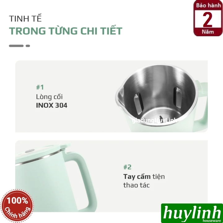 Máy xay nấu sữa hạt mini Olivo CB1000 - Dung tích 1000ml - 9 Chức năng 8