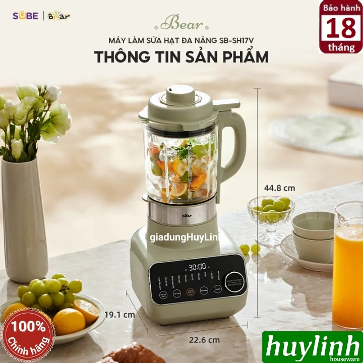 Máy xay nấu sữa hạt Bear SB-SH17V 3