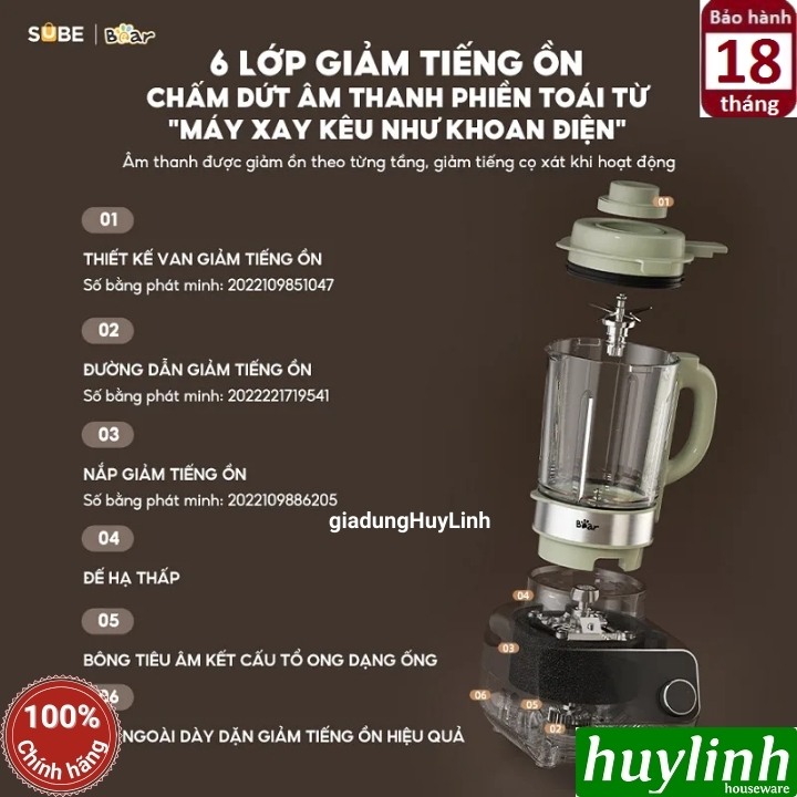 Máy xay nấu sữa hạt Bear SB-SH17V 7