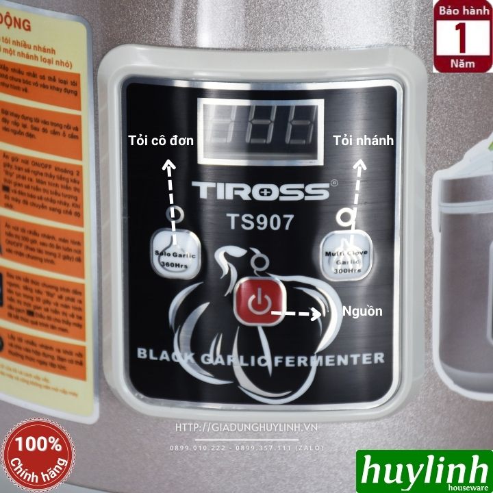 Máy làm tỏi đen Tiross TS907 - 6 lít - Bạc Và Đỏ 2