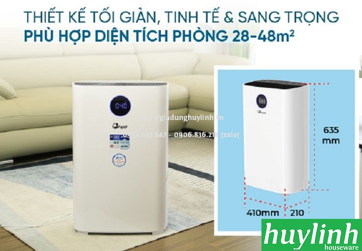 Máy lọc không khí Fujie AP400 - 48m2- Hepa 3M - Điều khiển Wifi 2