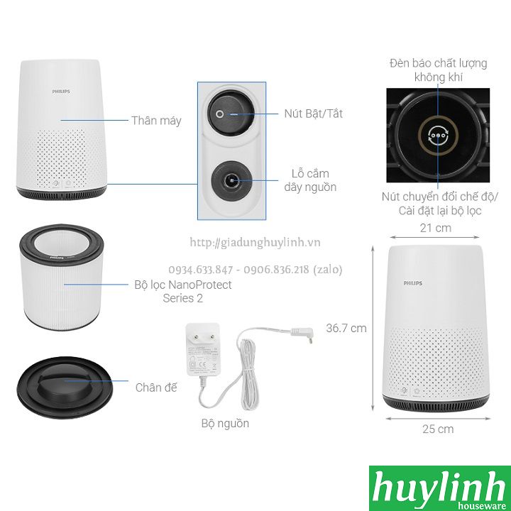 Máy lọc không khí Philips AC0820/10 - 50m2 - Chính hãng
