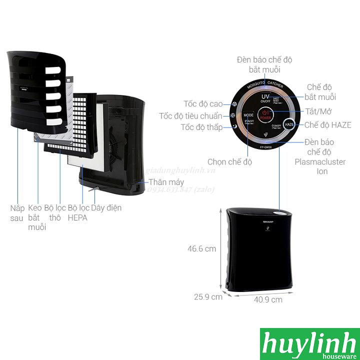 Máy lọc không khí Sharp FP-GM30E-B - bắt muỗi - giadunghuylinh.vn 2