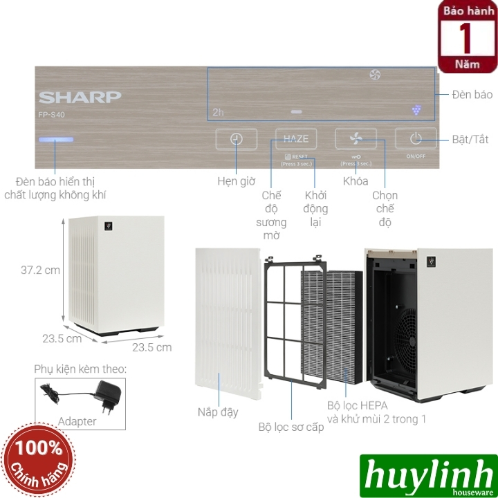 Máy lọc không khí Sharp FP-S40V-W 2