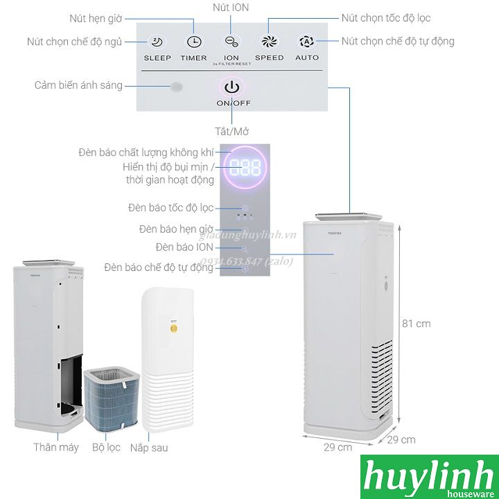 Máy lọc không khí Toshiba CAF-N50(W)VN - 60m2 2