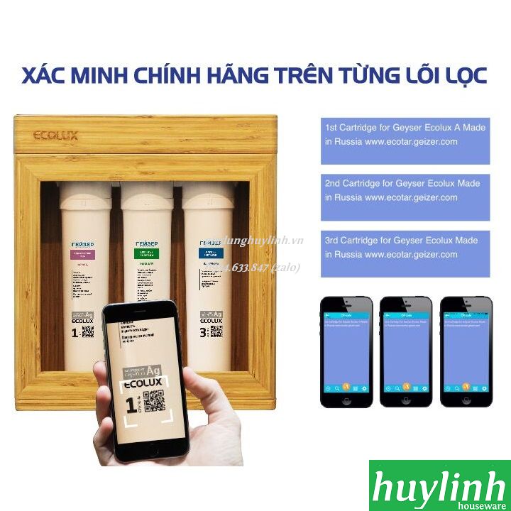 Máy lọc nước Nano Geyser Ecolux A - Tặng kèm 1 máy lọc tại vòi Geyser Euro - Nhập Khẩu LB Nga Russia 3