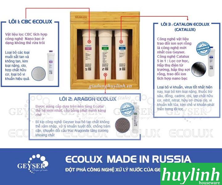 Máy lọc nước Nano Geyser Ecolux A - Tặng kèm 1 máy lọc tại vòi Geyser Euro - Nhập Khẩu LB Nga Russia 4