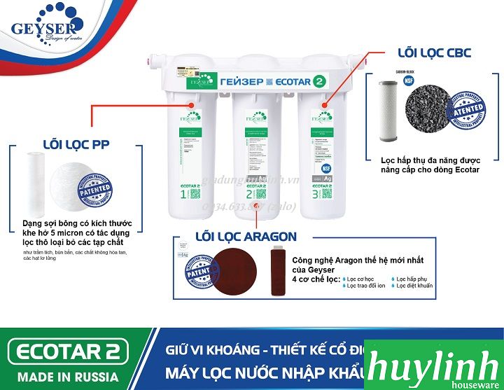Máy lọc nước Nano Geyser Ecotar 2 - Nhập khẩu LB Nga - Russia 4