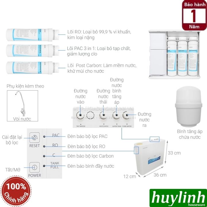 Máy lọc nước RO Toshiba TWP-N1686UV - 3 lõi cao cấp 2