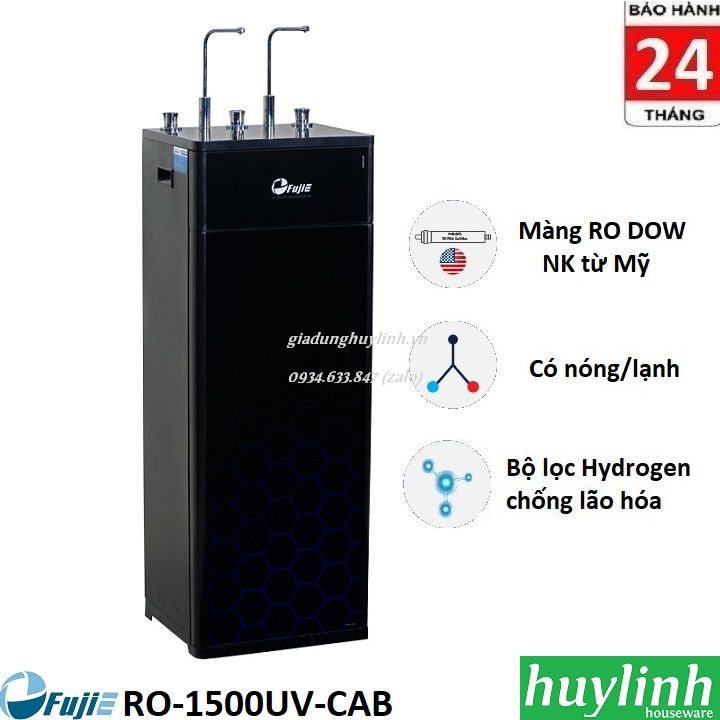 Máy lọc nước RO nóng lạnh Fujie RO-1500UV-CAB - Lõi Hydrogen + UV