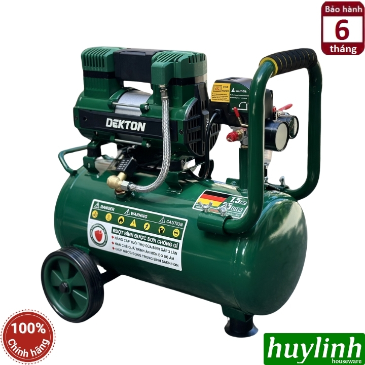 Máy nén khí không dầu Dekton DK-2925 PRO - 25 lít - 1.5hp