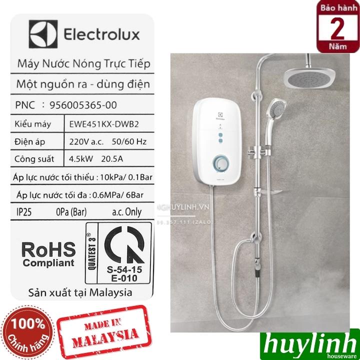 Máy nước nóng trực tiếp Electrolux EWE451KX-DWB2 - 4500W - Không bơm trợ lực 7