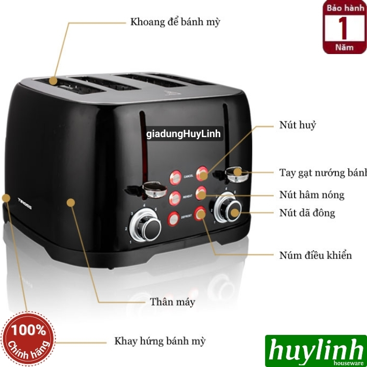 Máy nướng bánh mì Sandwich Tiross TS9660 2