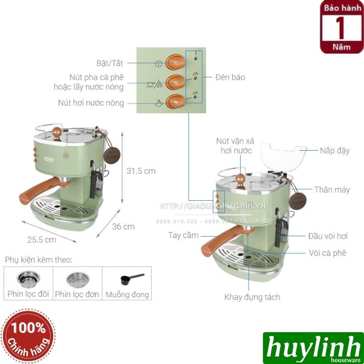 Máy pha cà phê Icona Vintage Delonghi ECOV311 (BG - GR) 2