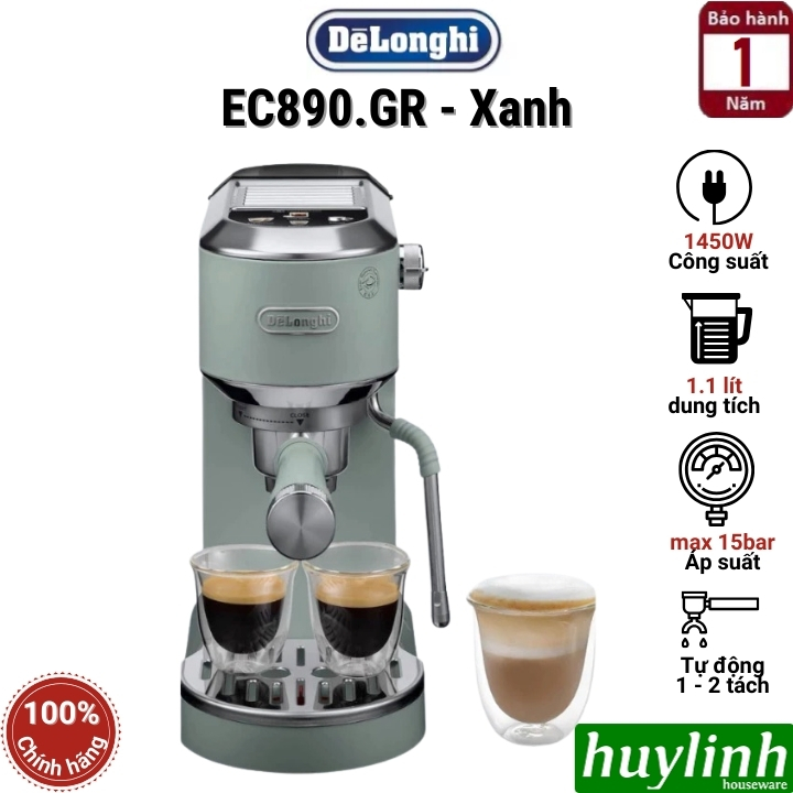 Máy pha cà phê Espresso Delonghi EC890 (M - GR - WI) - Có chức năng pha Cold Brew