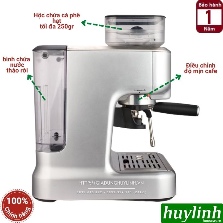 Máy pha cà phê Espresso Tiross TS6213 - Tích hợp máy xay [Model mới 2022] 2