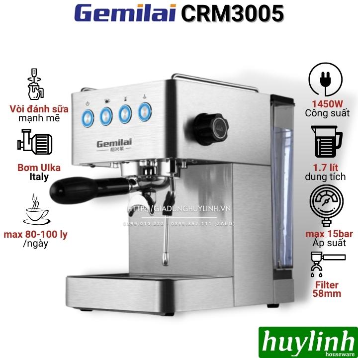 Máy pha cà phê Gemilai CRM3005E - 1450W