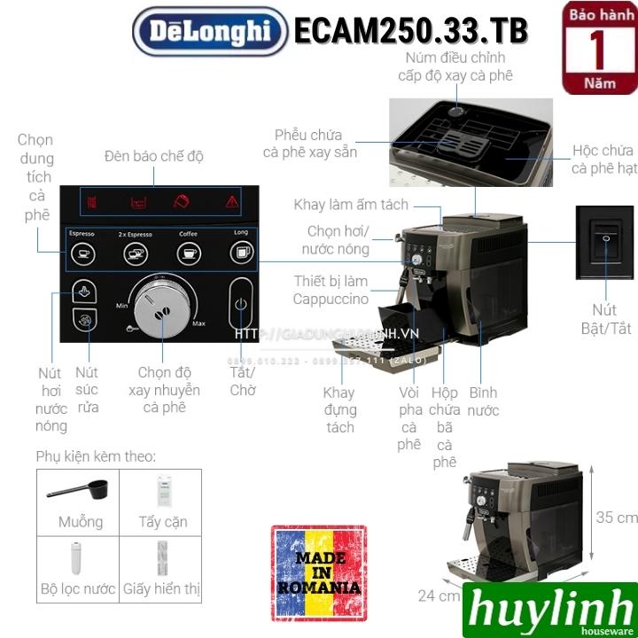 Máy pha cà phê tự động Delonghi ECAM250.33.TB - Magnifica S Smart - Made in Romania 2