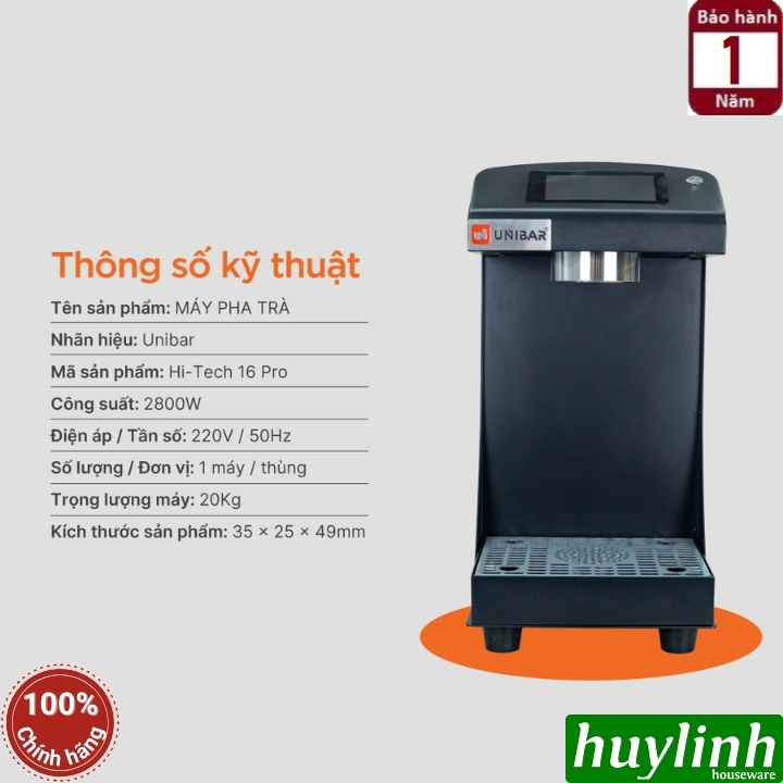 Máy pha trà Unibar Hi-Tech 16 Pro 3