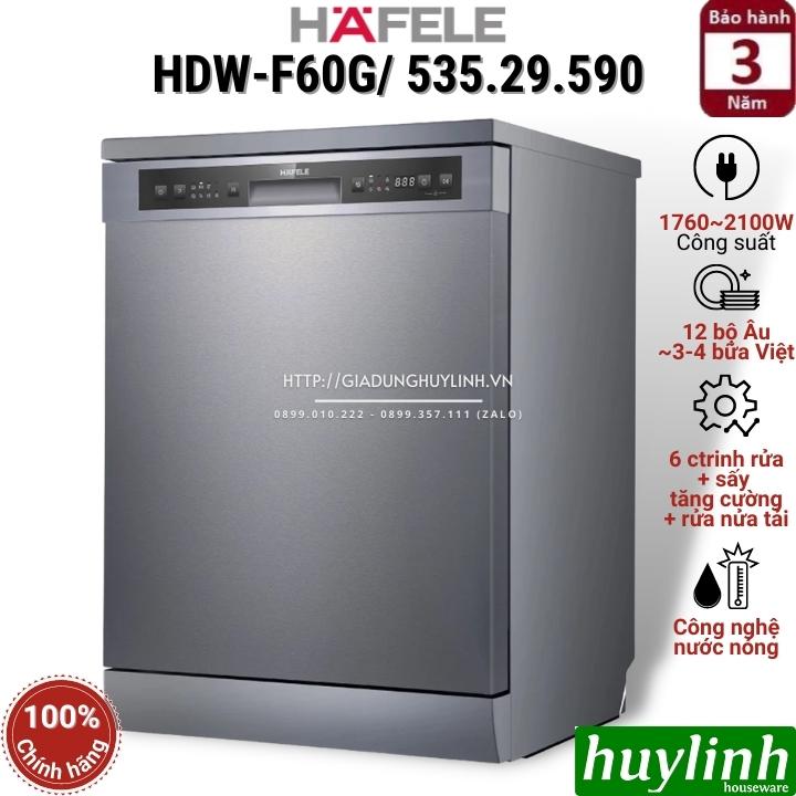 Máy rửa chén bát độc lập Hafele HDW-F60G - 535.29.590 - 12 bộ Âu (phù hợp 3 - 6 người)