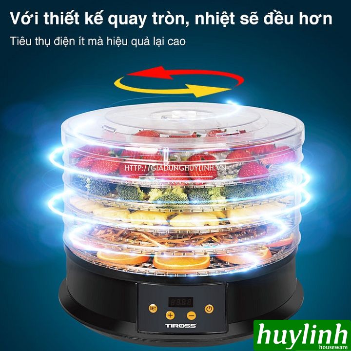 Máy sấy hoa quả, thực phẩm Tiross TS9682 - Tặng hũ làm sữa chua 7