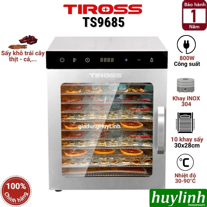 Máy sấy thực phẩm - trái cây Tiross TS9685 - 10 khay INOX - 800W