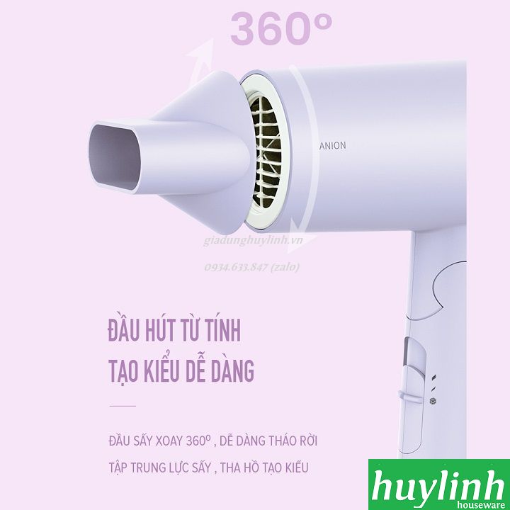 Máy sấy tóc 2 chiều, tạo ion âm Flyco FH6277VN 5