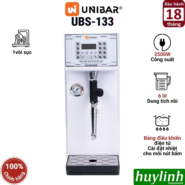 Máy sục trà - sữa áp suất cao 1 vòi Unibar UBS-133 - 2500W - Điều khiển điện tử