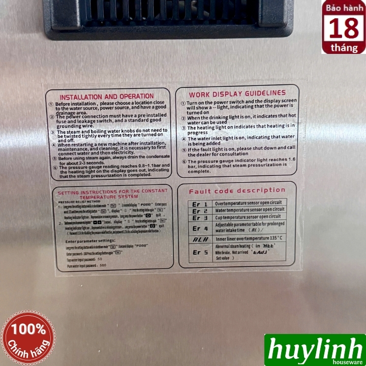 Máy đun nước nóng - sục trà sữa áp suất cao Yubann YB-Z200 - 2200W - 1 vòi sục 9