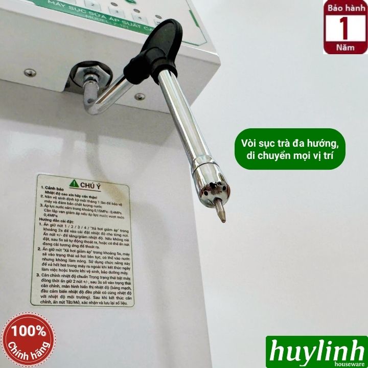 Máy sục trà - sữa 1 vòi áp suất cao Zetsu Z-121 - 2500W - 1.5 bar 4