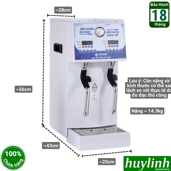 Máy sục trà sữa áp suất cao 2 vòi điện tử Yubann YB-400 - 3000W - nồi hơi 12 lít 2