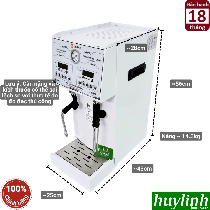 Máy sục trà - sữa áp suất cao 2 vòi Unibar UBS-139 - 3000W - Điều khiển điện tử 2