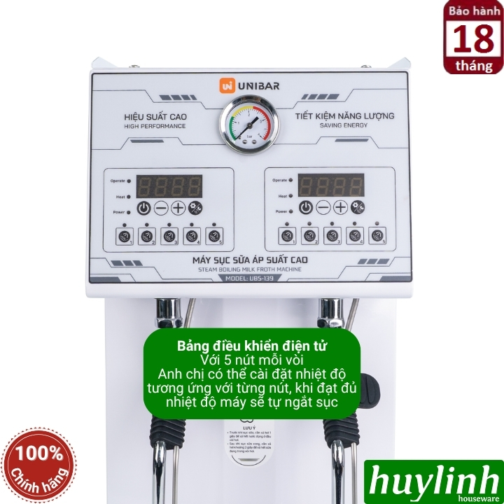 Máy sục sữa áp suất cao Unibar UBS-139 3
